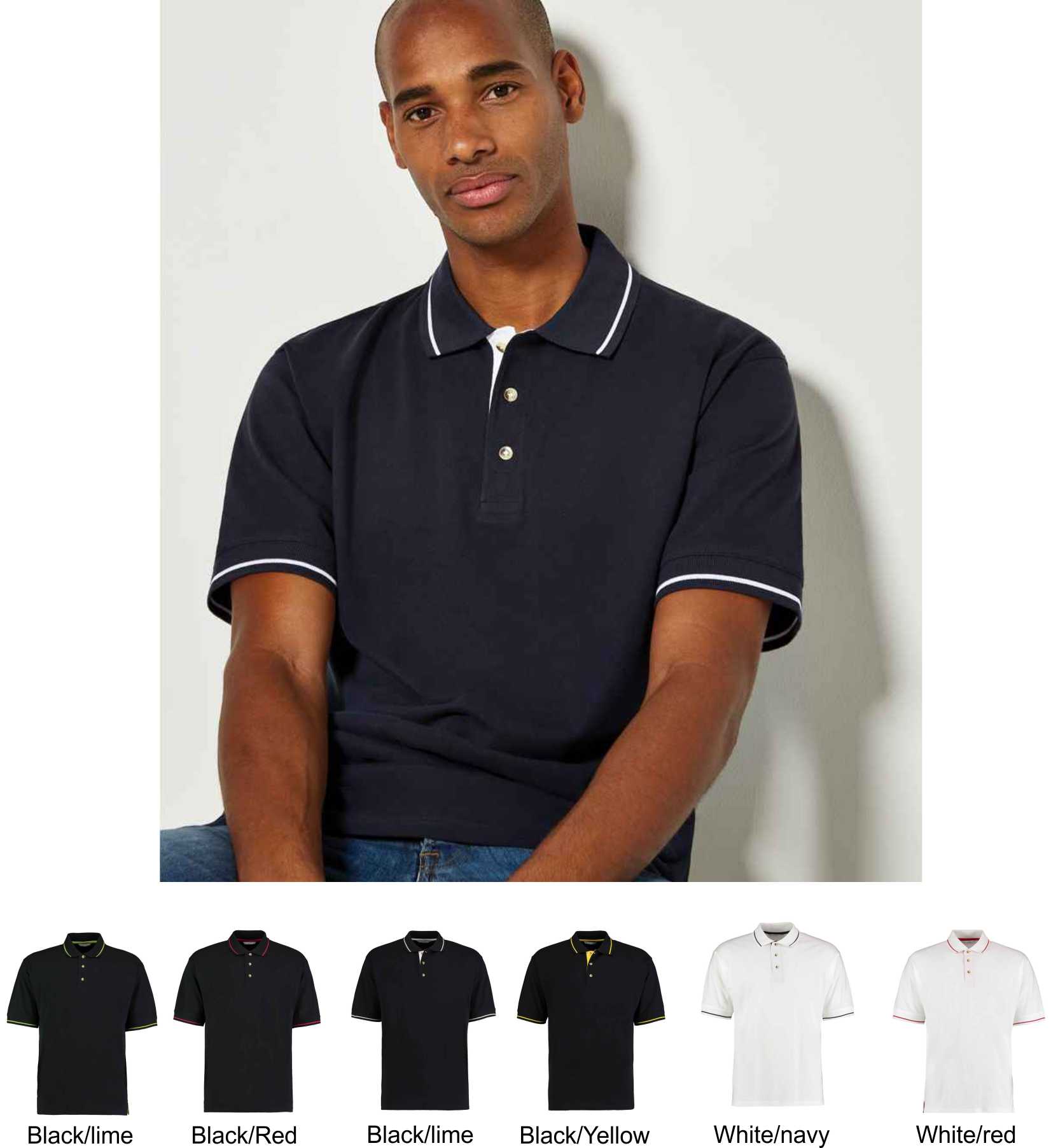 Kustom Kit KK606 St Mellion Contrast Tipped Polo  Kustom Kit KK606 St Mellion Contrast Tipped Polo